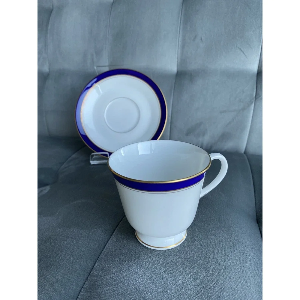 Royal Worcester howard cobalt 1982 Made In England Tea Cup Set Cup & Saucer VTG